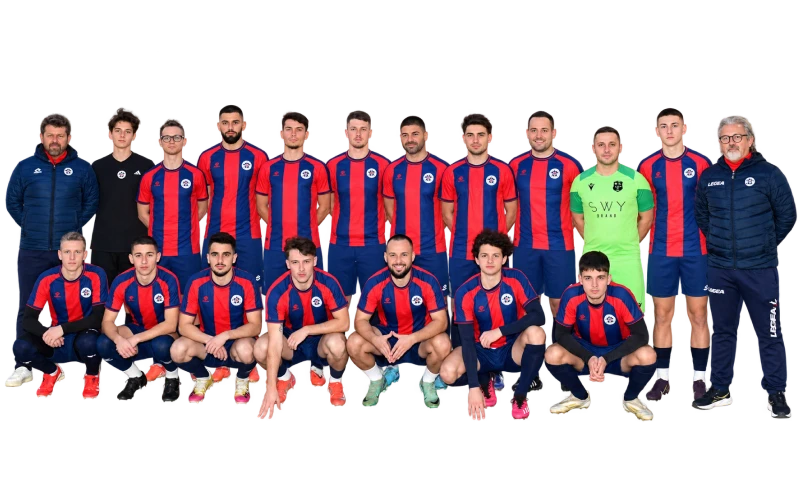 NK Piran Red-and-Navy Football Team Portrait